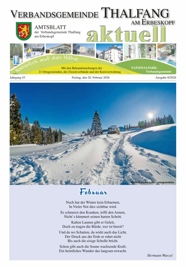 Thalfang aktuell - Amtsblatt VG Thalfang Titelblatt 08/2026