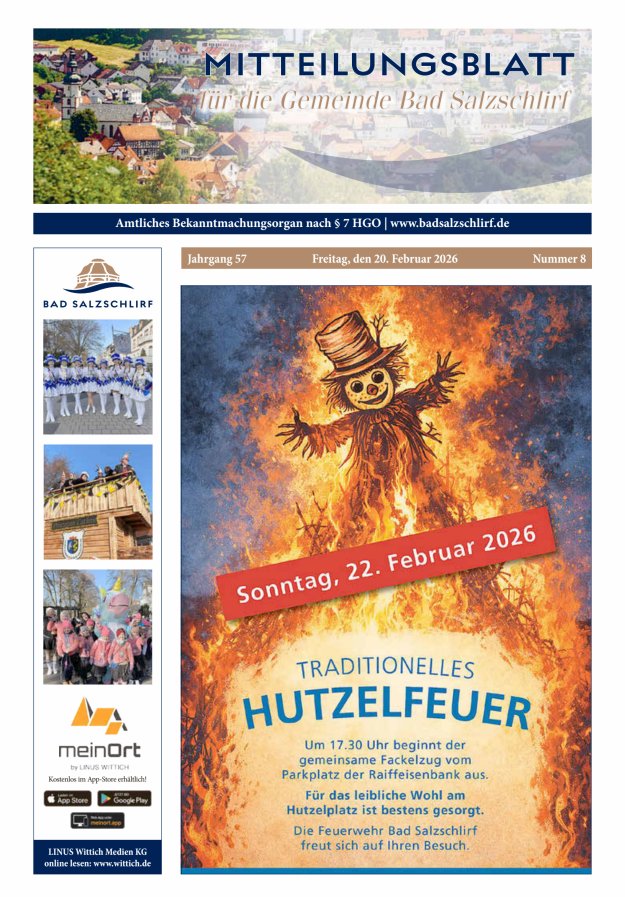 Amtliches Bekanntmachungsorgan der Gemeinde Bad Salzschlirf Titelblatt 08/2026