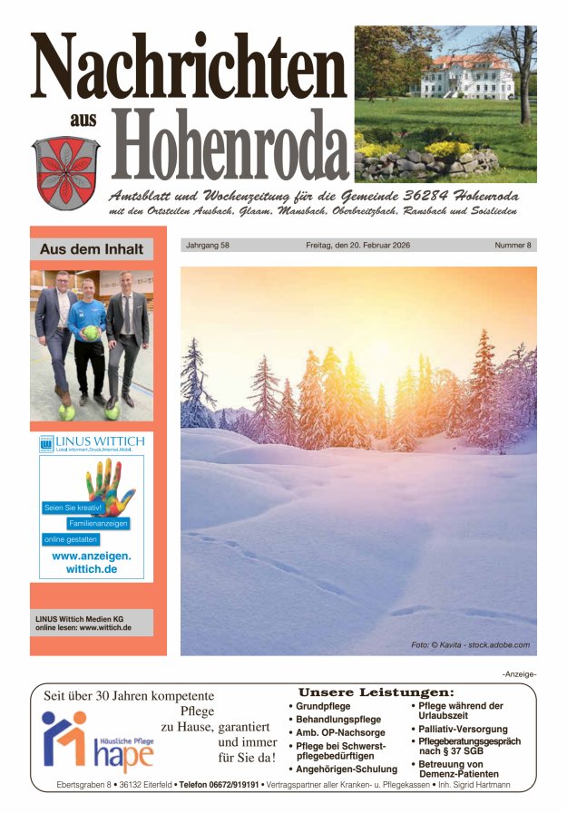 Nachrichten aus Hohenroda Titelblatt 08/2026