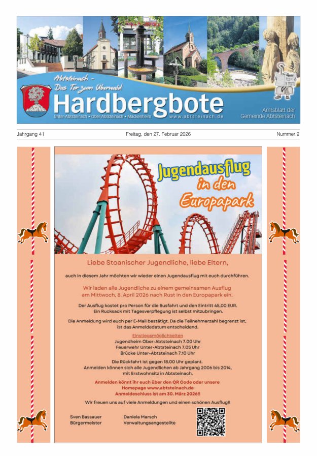 Hardbergbote - Mitteilungsblatt der Gemeinde Abtsteinach Titelblatt 09/2026