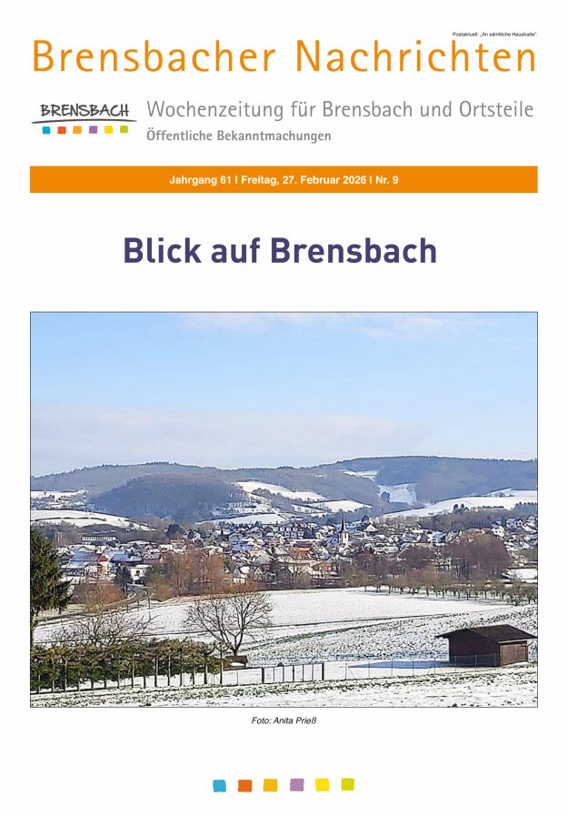 Brensbacher Nachrichten Titelblatt 09/2026