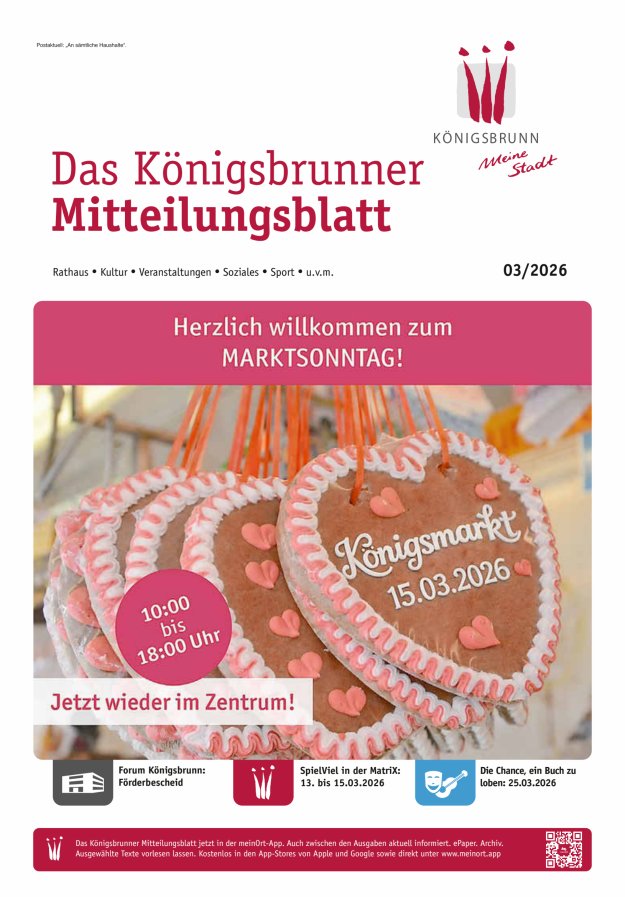 Königsbrunner Mitteilungsblatt Titelblatt 03/2026