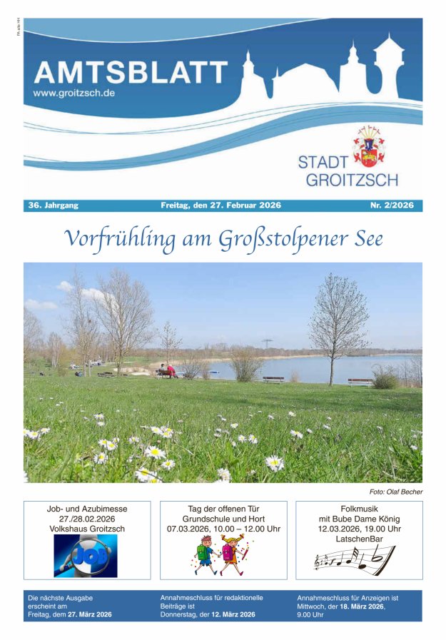 Amtsblatt Stadt Groitzsch Titelblatt 02/2026