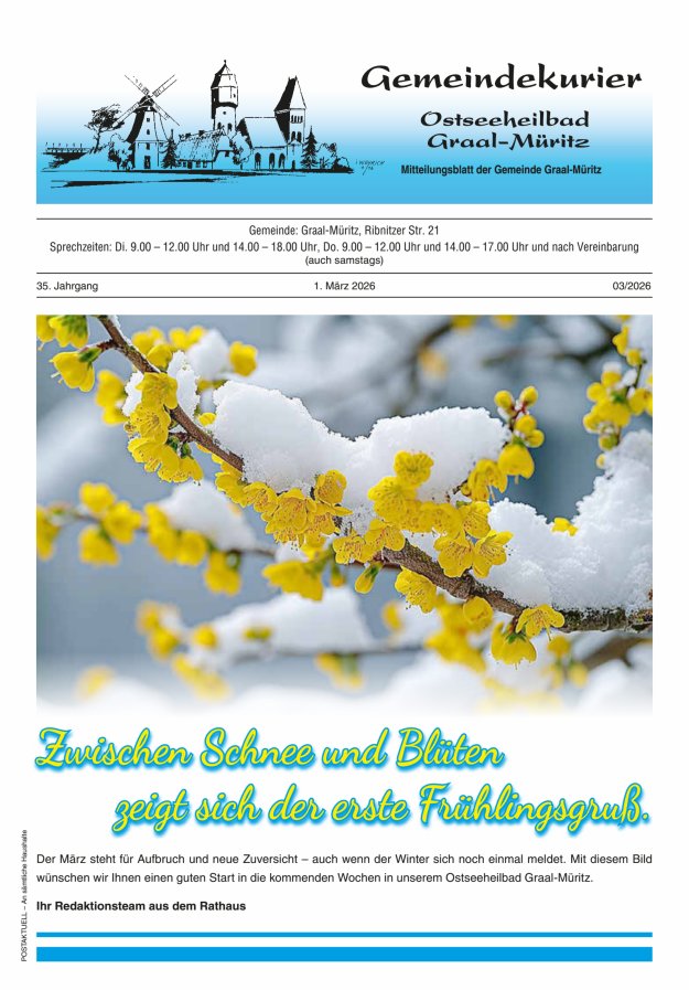 Gemeindekurier Ostseeheilbad Graal-Müritz Titelblatt 03/2026