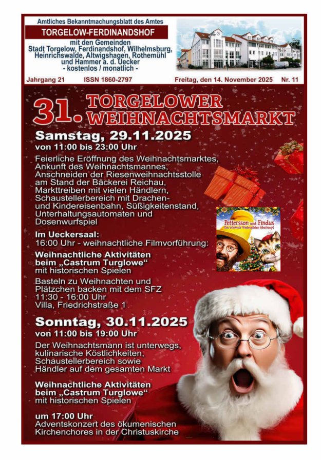 Amtliches Bekanntmachungsblatt des Amtes Torgelow-Ferdinandshof Titelblatt 11/2025