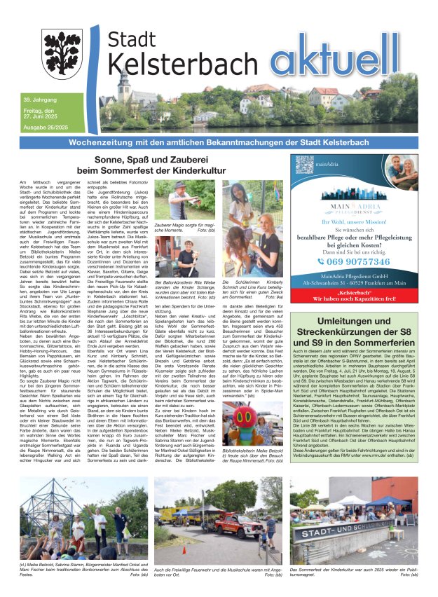 Kelsterbach aktuell Titelblatt 26/2025