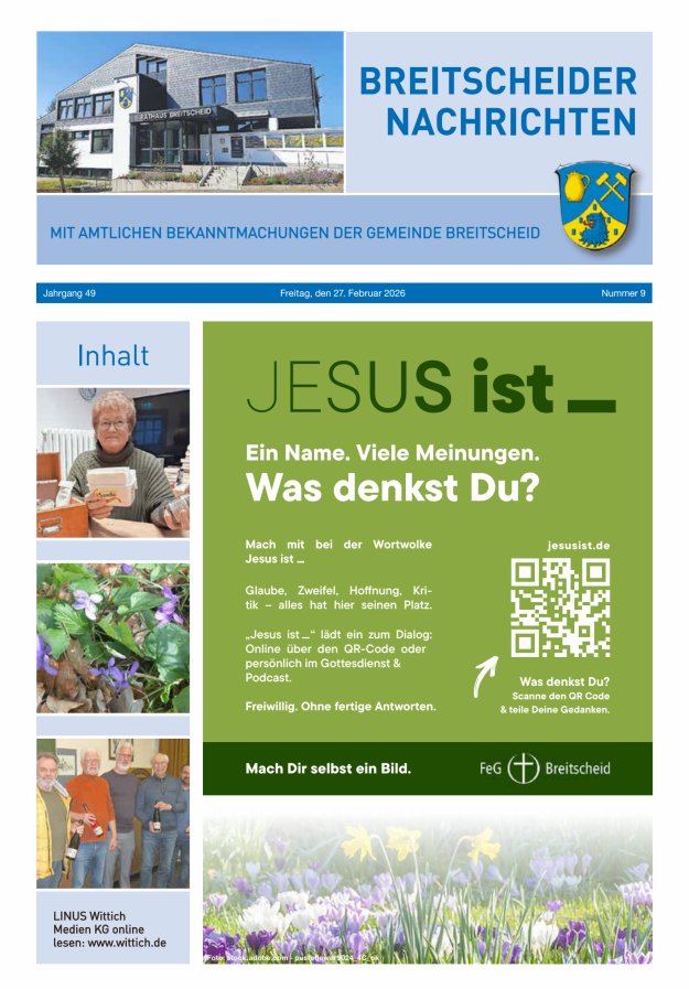 Breitscheider Nachrichten Titelblatt 09/2026