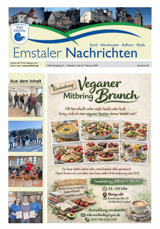 Emstaler Nachrichten Titelblatt 09/2026
