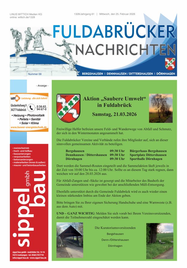Fuldabrücker Nachrichten Titelblatt 09/2026