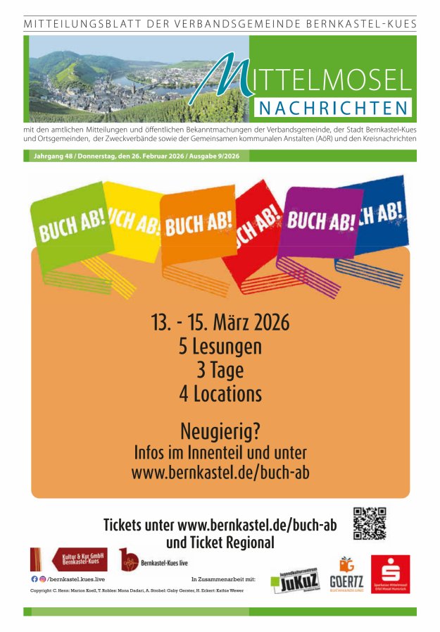 Mittelmosel-Nachrichten VG Bernkastel-Kues Titelblatt 09/2026