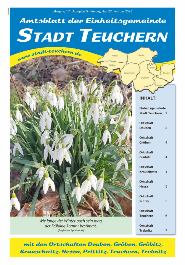 Amtsblatt der Einheitsgemeinde Stadt Teuchern Titelblatt 05/2026