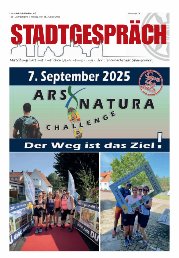 Stadtgespräch Spangenberg Titelblatt 08/2025