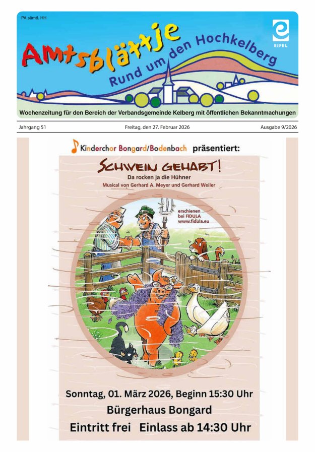 Amtsblättje - Rund um den Hochkelberg Titelblatt 09/2026