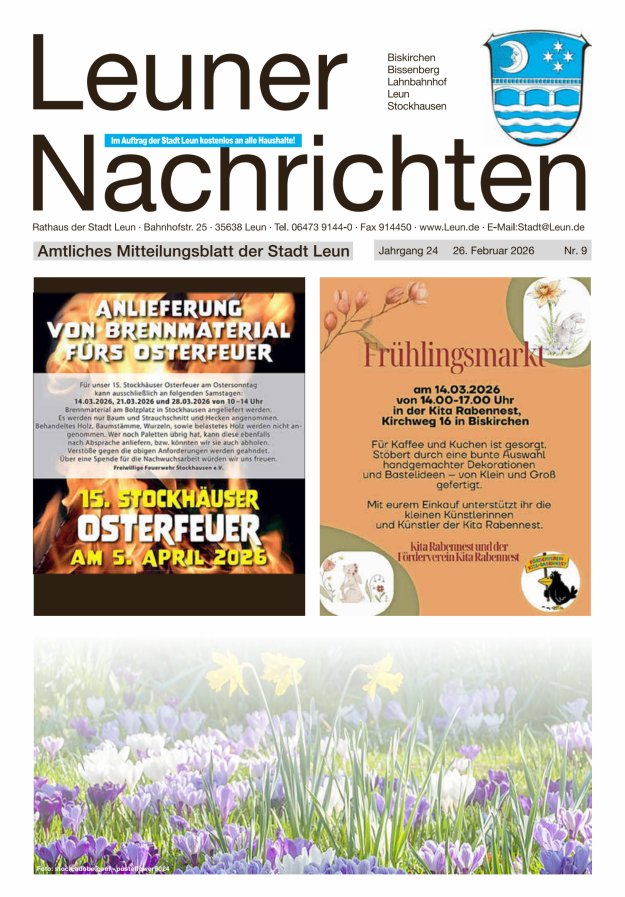 Leuner Nachrichten Titelblatt 09/2026