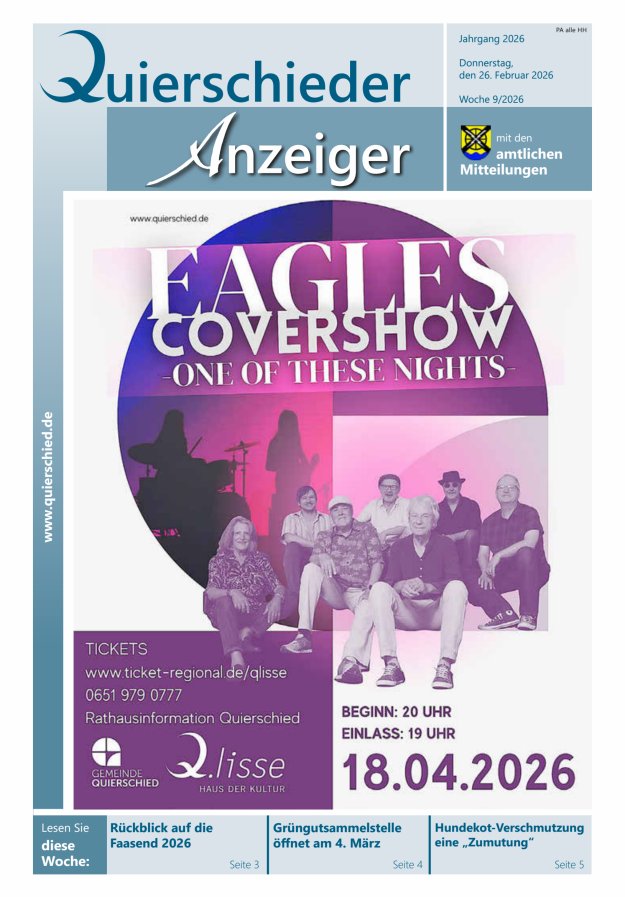 Quierschieder Anzeiger Titelblatt 09/2026