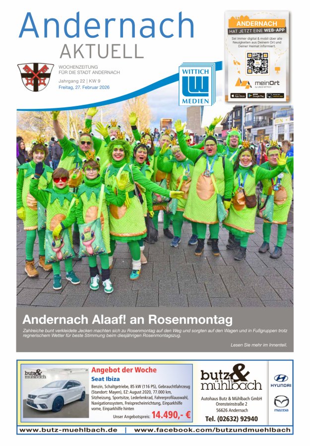 Andernach aktuell Titelblatt 09/2026