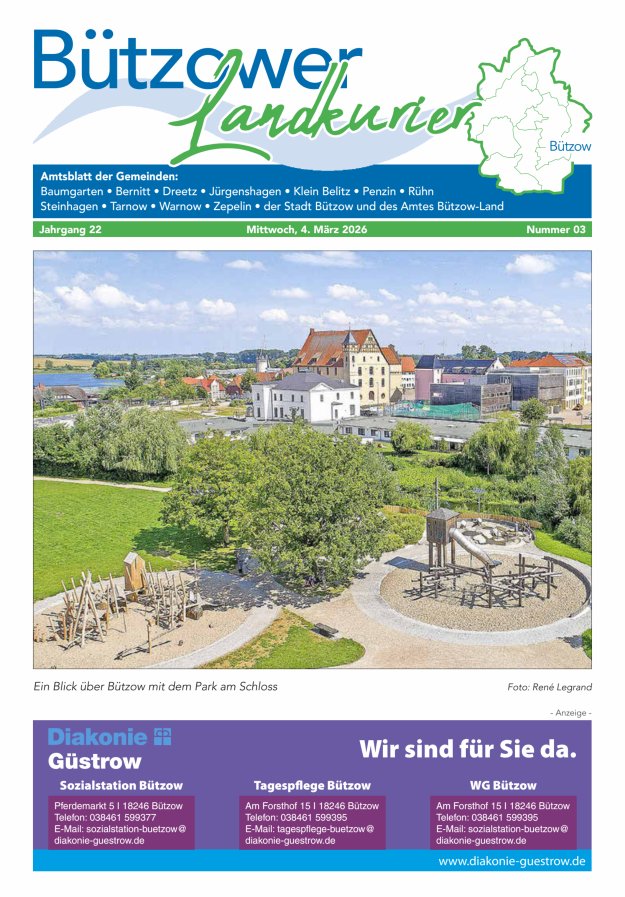 Bützower Landkurier Titelblatt 03/2026