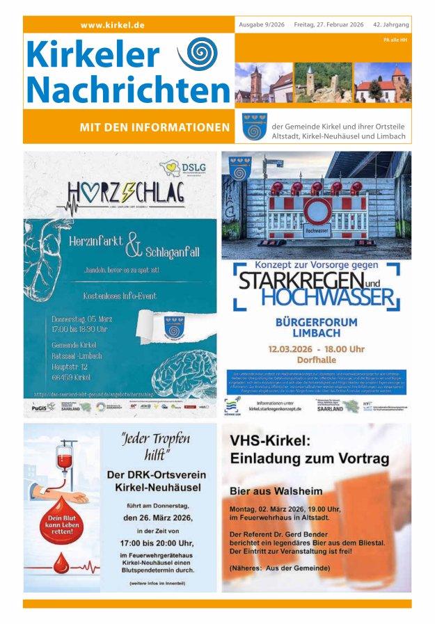 Kirkeler Nachrichten Titelblatt 09/2026