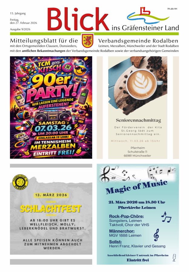 Blick ins Gräfensteiner Land VG Rodalben Titelblatt 09/2026