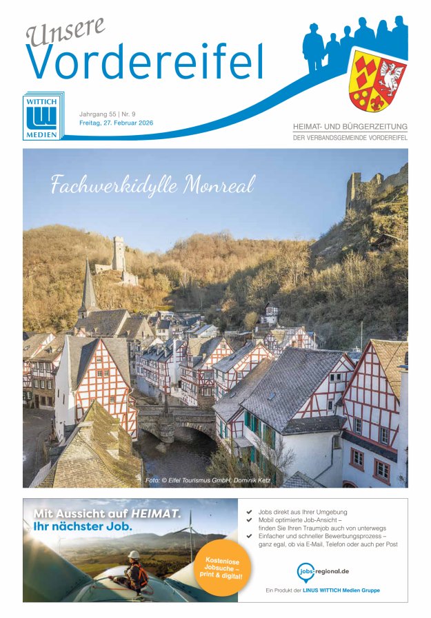 Mitteilungsblatt Vordereifel - Heimat- u Bürgerzeitung der VG Vordereifel Titelblatt 09/2026