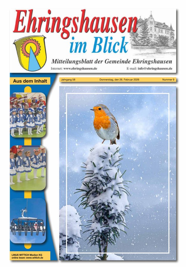 Mitteilungsblatt der Gemeinde Ehringshausen Titelblatt 09/2026