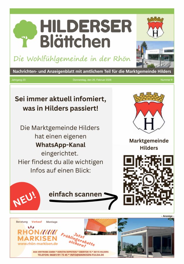 Hilderser Blättchen Titelblatt 09/2026