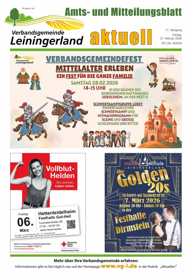 VG Leiningerland aktuell Titelblatt 09/2026