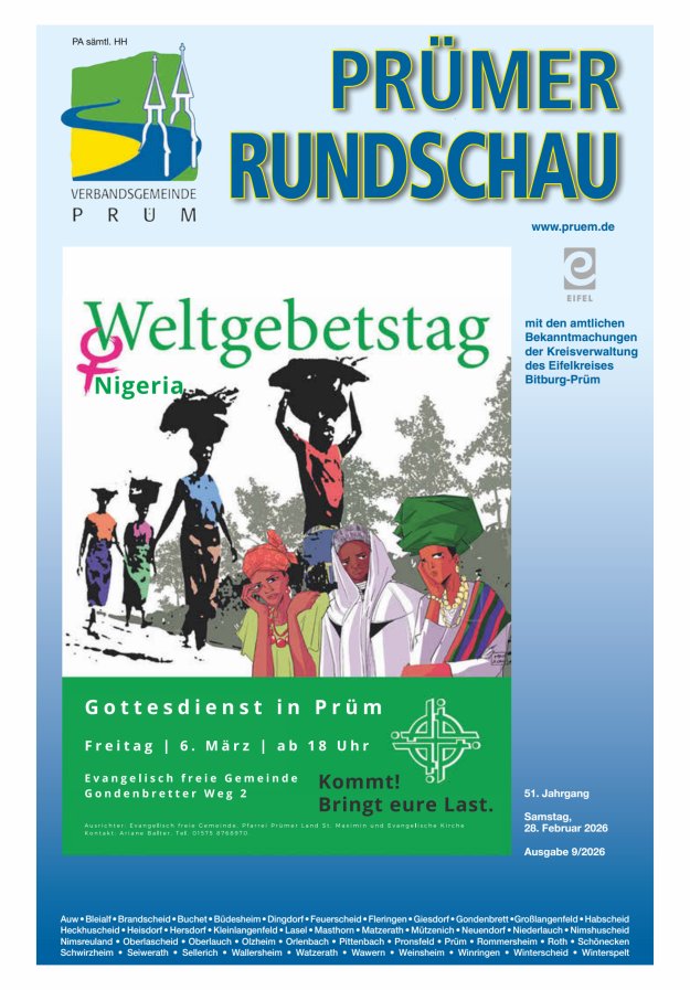 Prümer Rundschau Titelblatt 09/2026