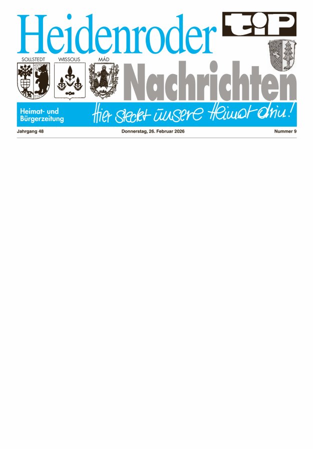 "tip" Heidenroder Nachrichten Titelblatt 09/2026
