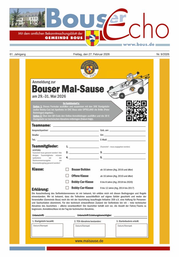 Bouser Echo Titelblatt 09/2026
