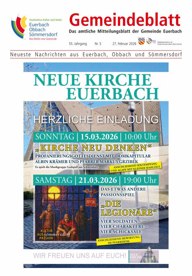 Gemeindeblatt der Gemeinde Euerbach Titelblatt 05/2026