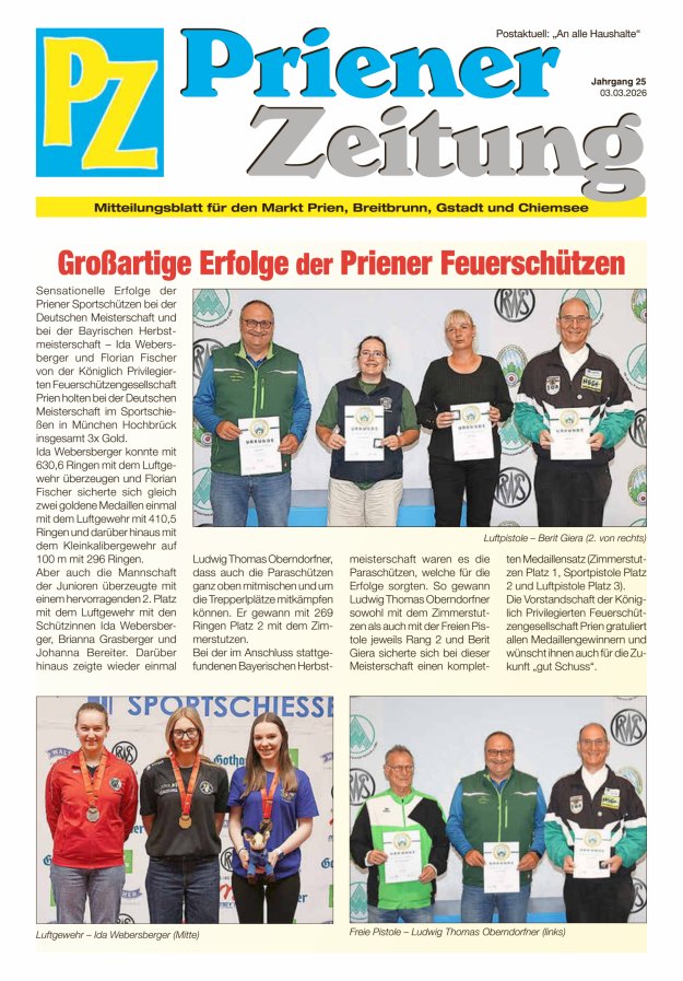 Priener Zeitung Titelblatt 02/2026