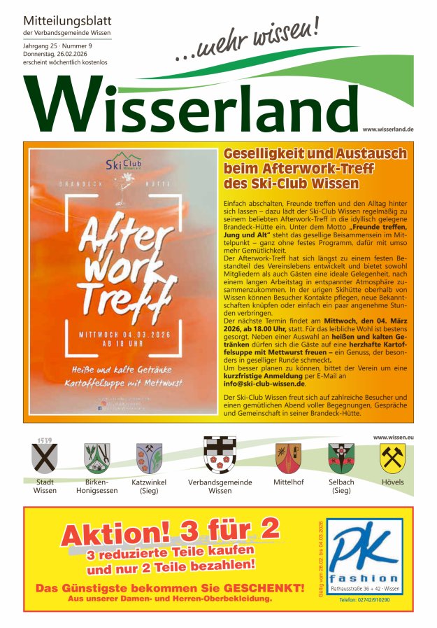 Mitteilungsblatt Wissen - Wisserland...mehr wissen! Titelblatt 09/2026