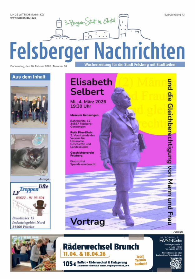 Felsberger Nachrichten Titelblatt 09/2026