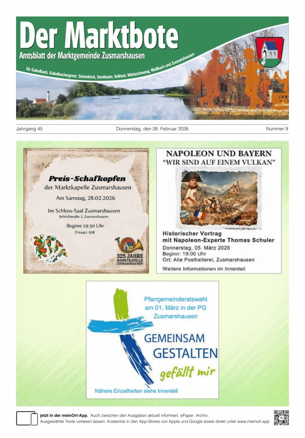 Zusmarshausen - Der Marktbote Titelblatt 09/2026