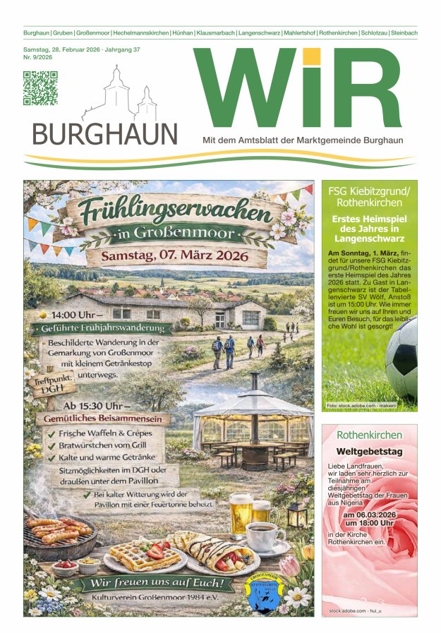 WIR - mit Amtsblatt der Marktgemeinde Burghaun Titelblatt 09/2026
