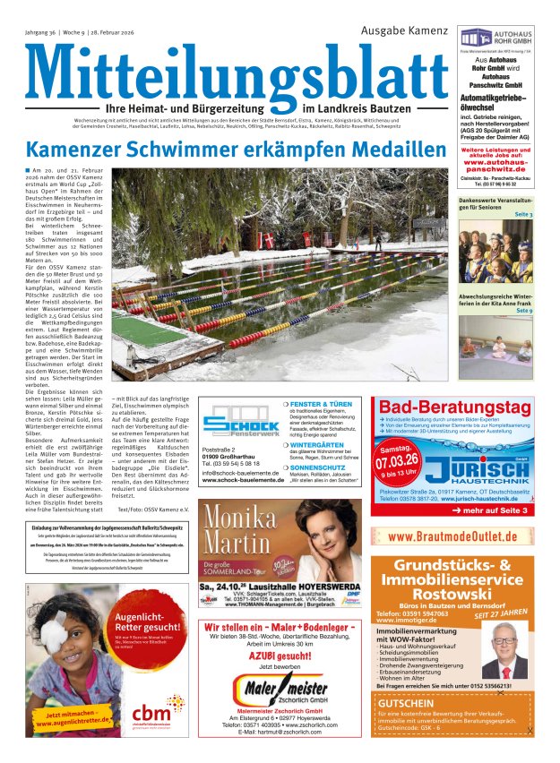 Mitteilungsblatt LK Bautzen Ausgabe Kamenz Titelblatt 08/2026