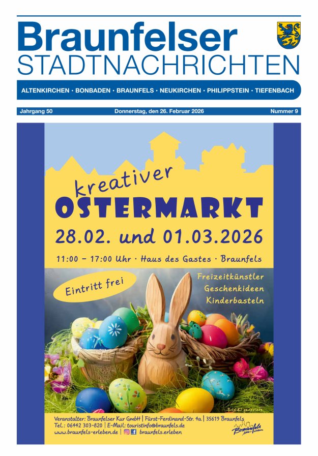 Braunfelser Stadtnachrichten Titelblatt 09/2026