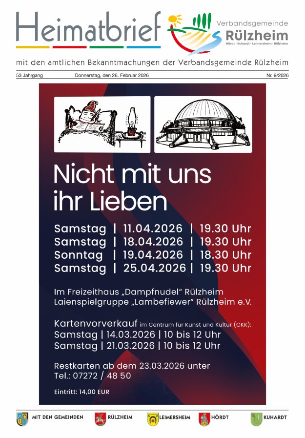 Heimatbrief VG Rülzheim Titelblatt 09/2026