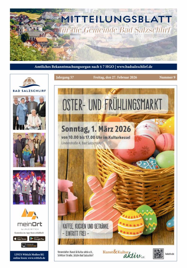 Amtliches Bekanntmachungsorgan der Gemeinde Bad Salzschlirf Titelblatt 09/2026