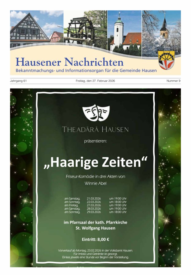 Hausener Nachrichten Titelblatt 09/2026