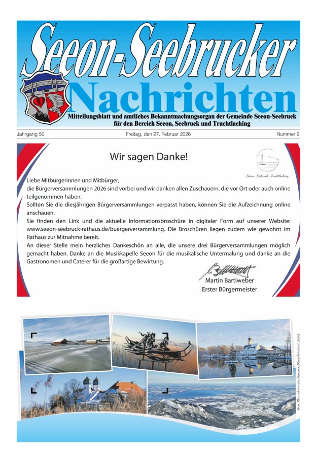 Seeon-Seebrucker Nachrichten Titelblatt 09/2026
