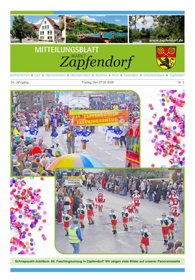 Mitteilungsblatt Markt Zapfendorf Titelblatt 05/2026