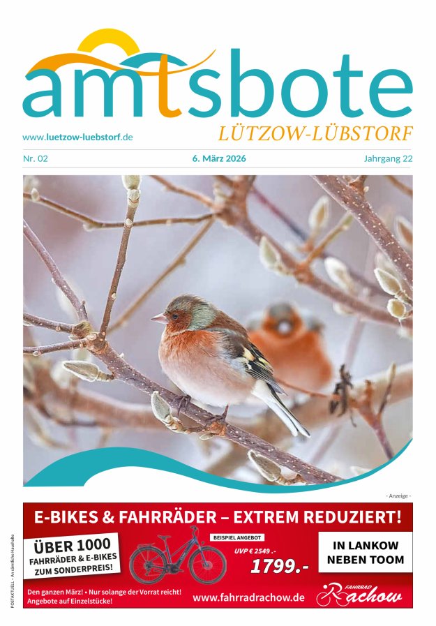 Amtsbote Lützow-Lübstorf Titelblatt 02/2026