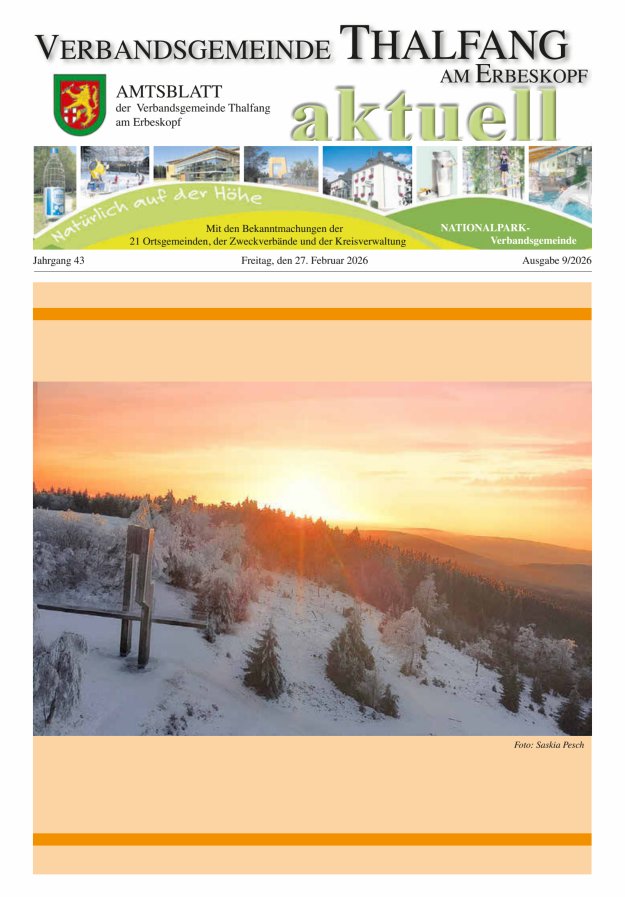 Thalfang aktuell - Amtsblatt VG Thalfang Titelblatt 09/2026