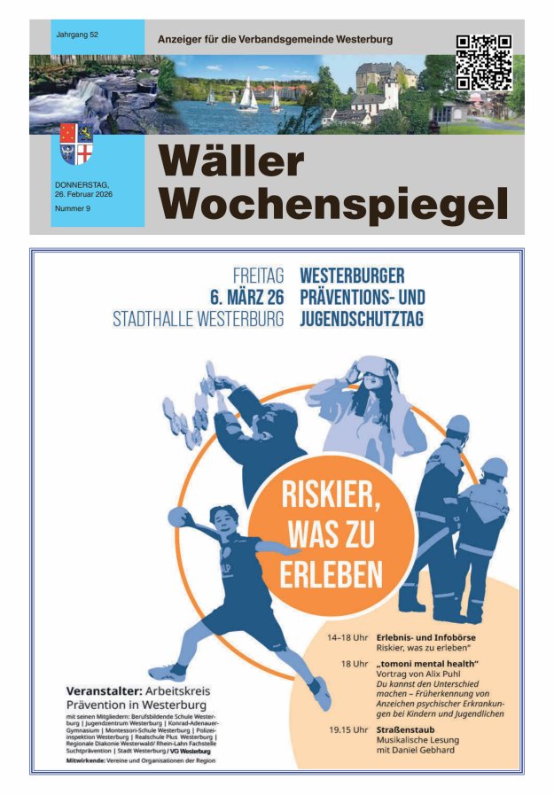 Wäller Wochenspiegel - Anzeiger für die Verbandsgemeinde Westerburg Titelblatt 09/2026