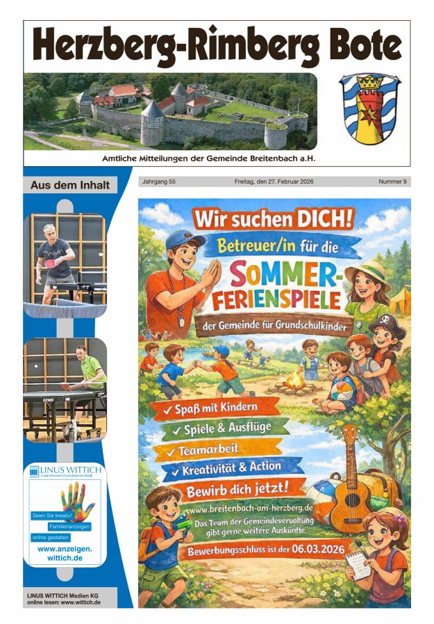 Herzberg-Rimberg Bote Titelblatt 09/2026