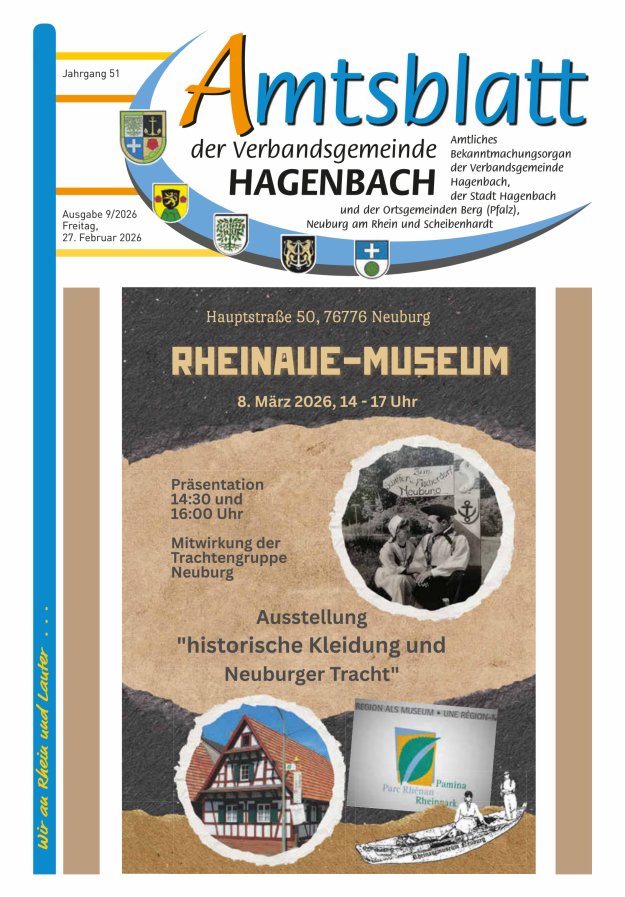 Amtsblatt der VG Hagenbach Titelblatt 09/2026