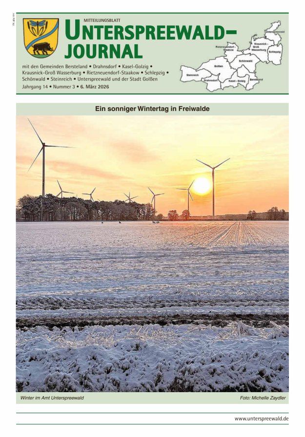 Unterspreewald-Journal Titelblatt 03/2026