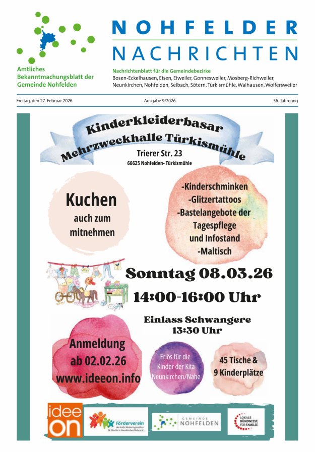 Nohfelder Nachrichten Titelblatt 09/2026